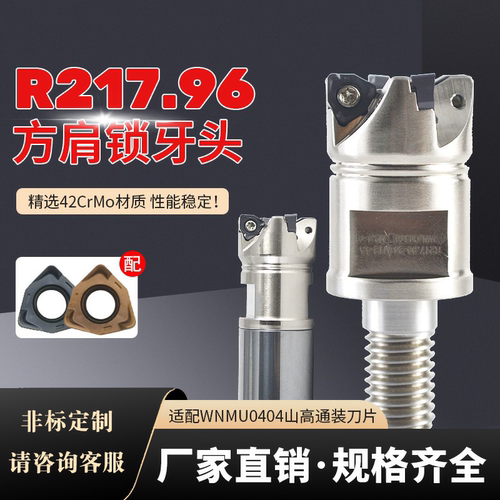 R217.96快进给锁牙式刀头 刀杆 刀盘 装WNMU0404双面六角数控刀片