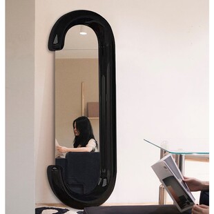 北欧异形穿衣镜C型女生创意试衣镜艺术感壁挂化妆镜网红全身镜子