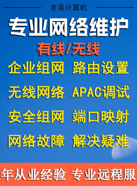 交换机调试企业组网网络故障路由器远程配置网络维护无线WIFI调试