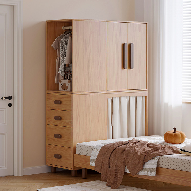 叮叮熊实木儿童衣柜自由组合收纳柜卧室家用床尾衣橱小户型置物柜,住宅家具,儿童衣柜,淘宝优惠券,粉丝福利购,淘宝优惠卷