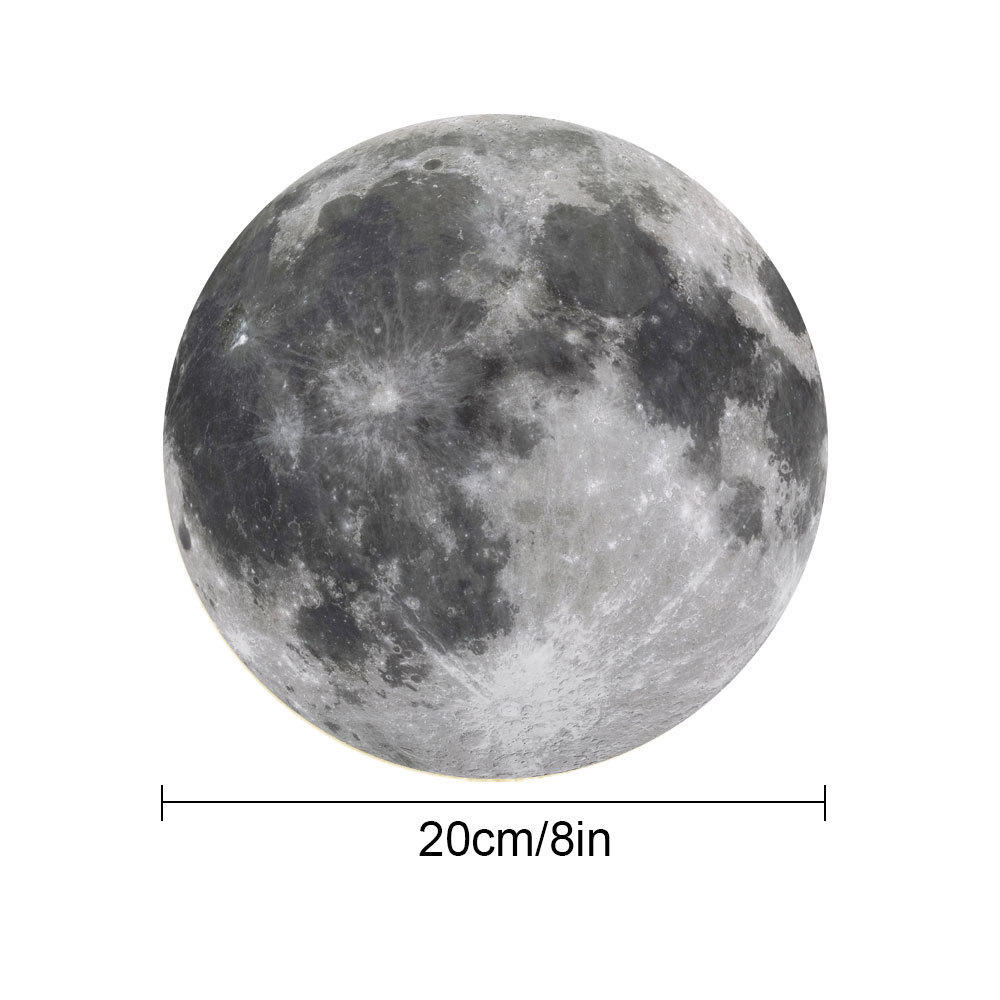 20cm直径夜光月球荧光发光月球墙贴儿童房宿舍卧室装饰贴纸热卖
