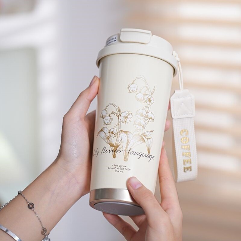 铃兰花保温女士高档水杯新款高颜值精致生日礼物送女生闺蜜高级感