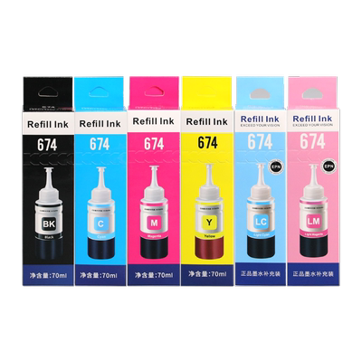 适用EPSON爱普生674墨水L805 L1800 L801 L810打印机墨水L800 L850黑色彩色6色墨仓式连供补充装添加墨汁墨盒