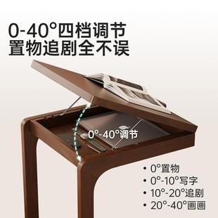 中古风可移动升降边几茶几床头沙发侧边柜实木创意支架卧室小桌子