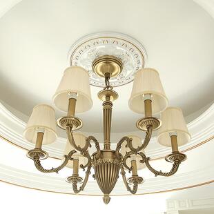 塑钢灯盘 PU吊顶装饰天花板圆盘石膏圆形灯盘建材装饰大灯盘