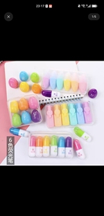 学子6色卡通迷你彩色荧光笔糖果色学生用重点划线标记笔手绘涂鸦