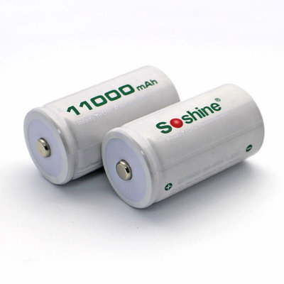 Soshine 1号充电电池 一号电池 D型电池 11000毫安充电电池充电器