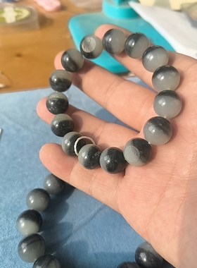 青花籽料卡14毫米聚宝盆手串62083