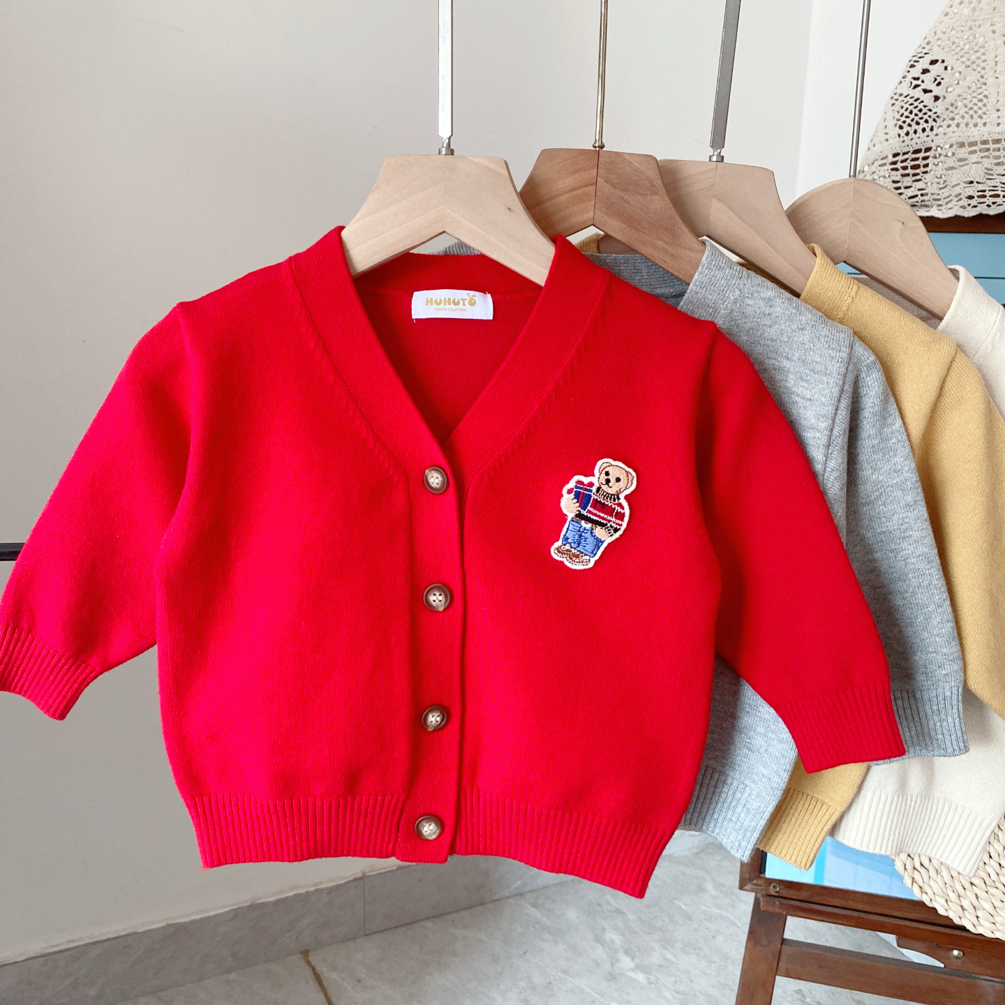 儿童开衫毛衣小童纯棉薄外套新款