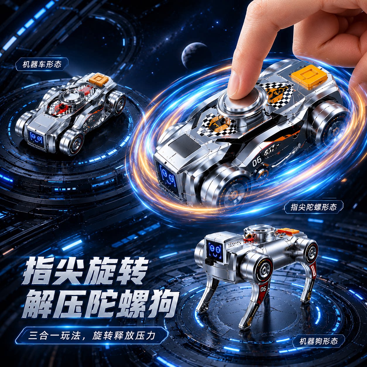 2026新款指尖陀螺解压机械狗玩具图片