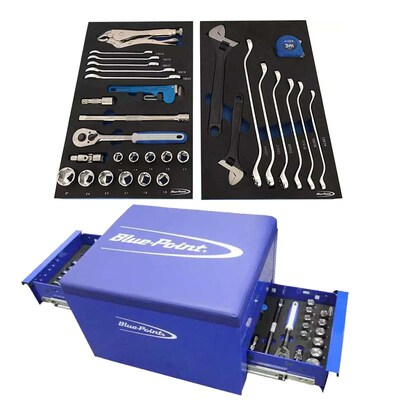 蓝点工作凳e实耐宝snapon蓝点汽修推车移动工具箱多功能收纳方案