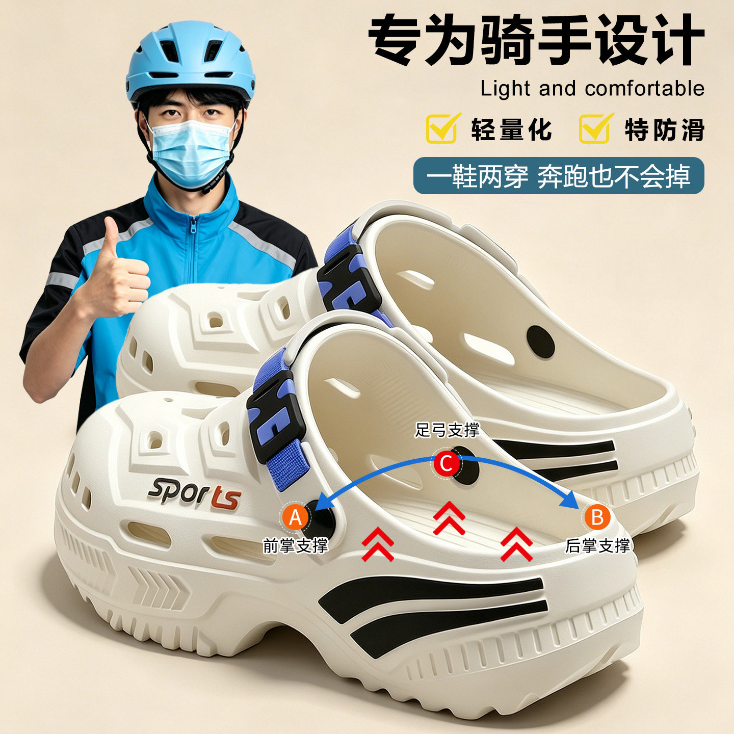 外穿拖鞋男士运动外穿图片