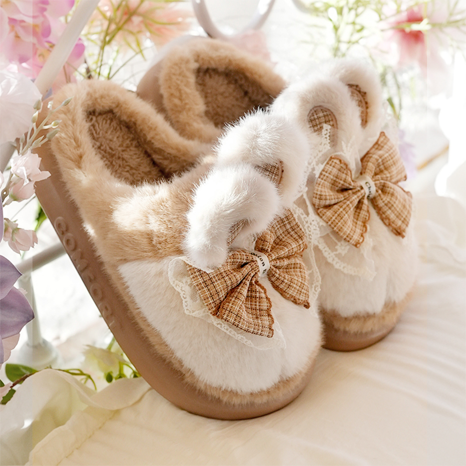 甜美棉拖鞋女士秋冬季新款室内