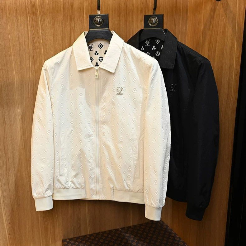 白色翻领夹克男修身韩版欧洲站潮牌外套休闲痞帅衣服欧货潮流