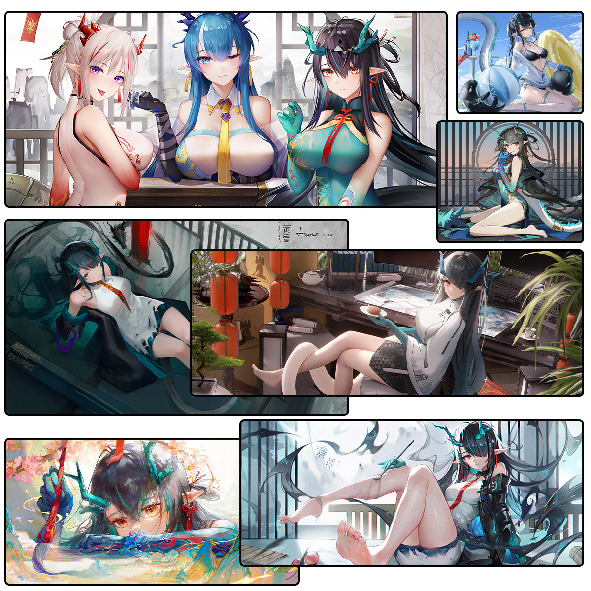 多款明日方舟夕鼠标垫Dusk超大锁边桌垫游戏周边键盘垫Arknights