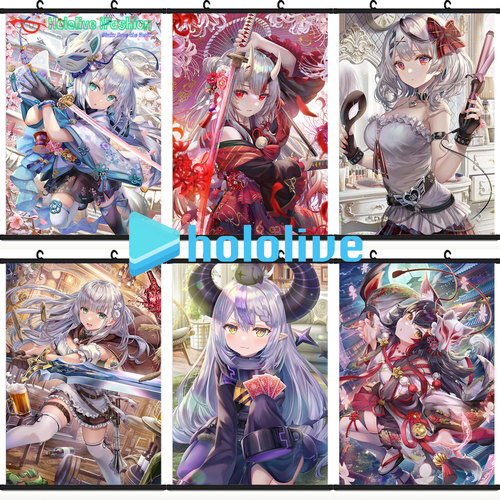 Hololive Vtuber 凑阿库娅 古拉 兔田佩克拉 白银艾诺尔 海报挂画