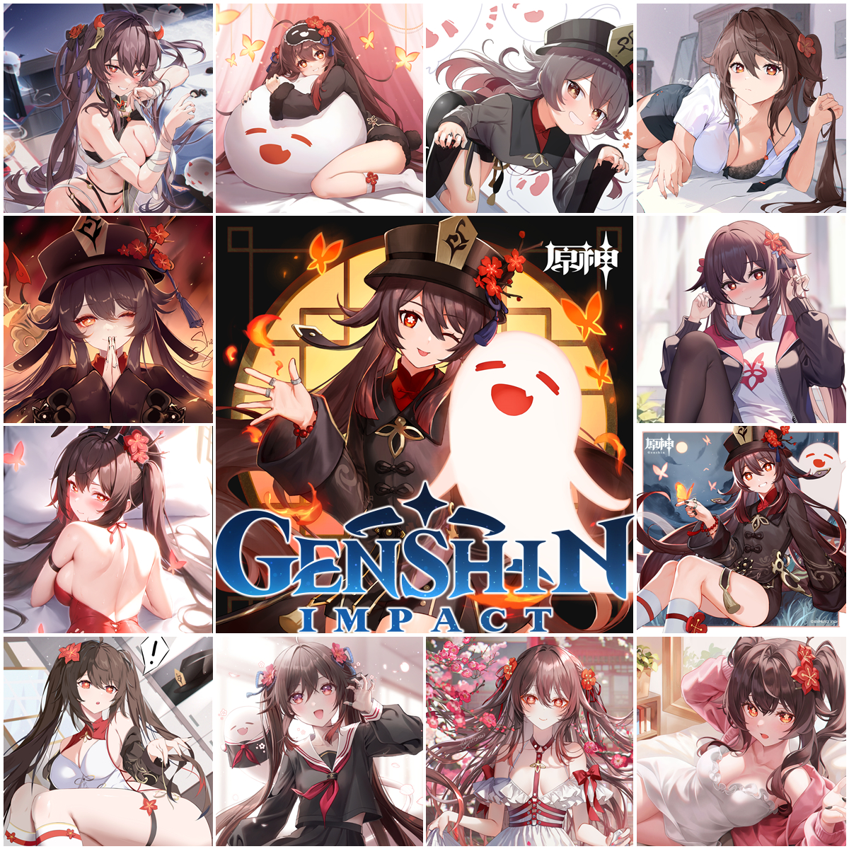 胡桃  Hutao 往生堂堂主 方形抱枕方枕定制游戏周边