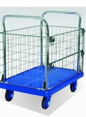 带框护栏平板车推手推车 型重 带围BSTW-W500栏静围音网架手车拉