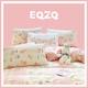 韩国EQZQ全棉清新四件套少女风粉色小床单床笠宿舍三件套床上用品