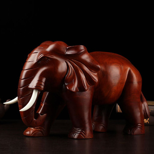 实木质雕刻工艺品木象木雕大象 号大50cm非洲花梨木红木大象摆件