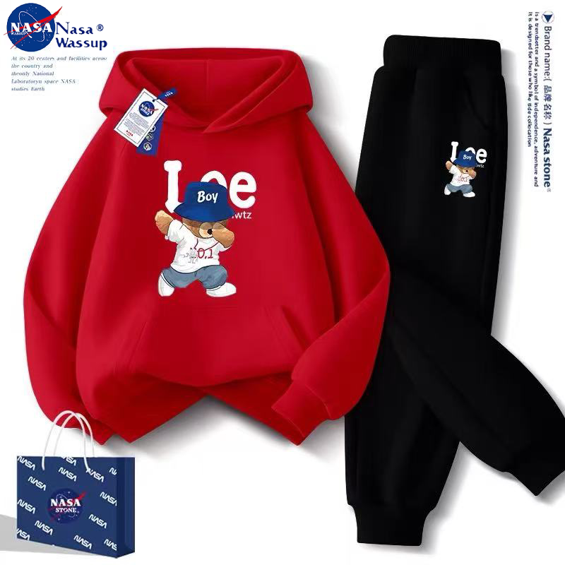 NASA小熊卫衣连帽男童新款