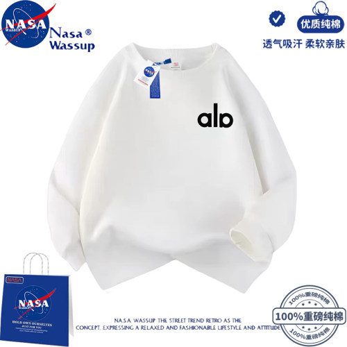 NASA联名aIo亲子装卫衣印花男女情侣学生班服定制加绒卫衣秋冬
