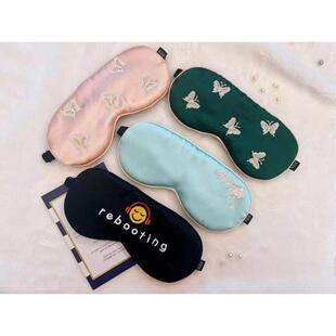 十里桃花真丝眼罩男女护眼罩睡眠舒缓眼疲劳遮光透气小瑕疵