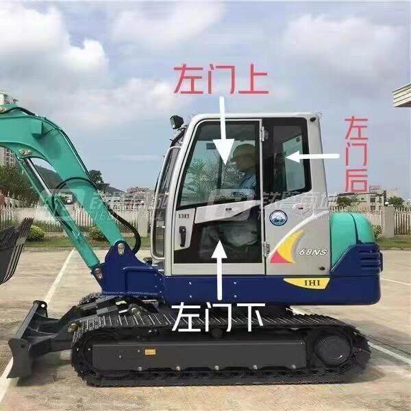 石川岛55NSL 68NS挖机前档风玻璃门上下后侧档右推拉窗钢化玻璃