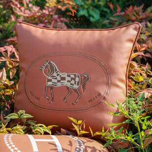 SY沙发抱枕客厅现代简约皮革靠垫轻奢抱枕套不含芯车载护腰长靠枕