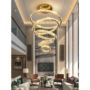 别墅客厅大吊灯LOFT复式楼挑空吊灯广东中山灯具现代轻奢楼梯吊灯
