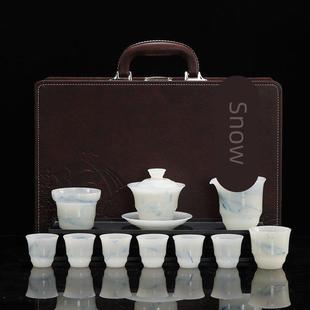 冰种璞玉瓷茶具套装家用高档轻奢功夫陶瓷盖碗茶杯茶壶茶杯礼盒装