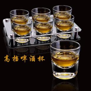 定制logo家用白酒杯二两精酿 酒吧钢化玻璃啤酒杯子厚底高档套装