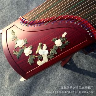 扬州古筝 专业演奏古筝 教学古筝考级古筝 红木玉雕月季