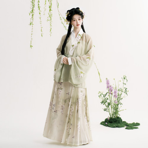 半木尧紫藤春燕对穿交上衣马面裙