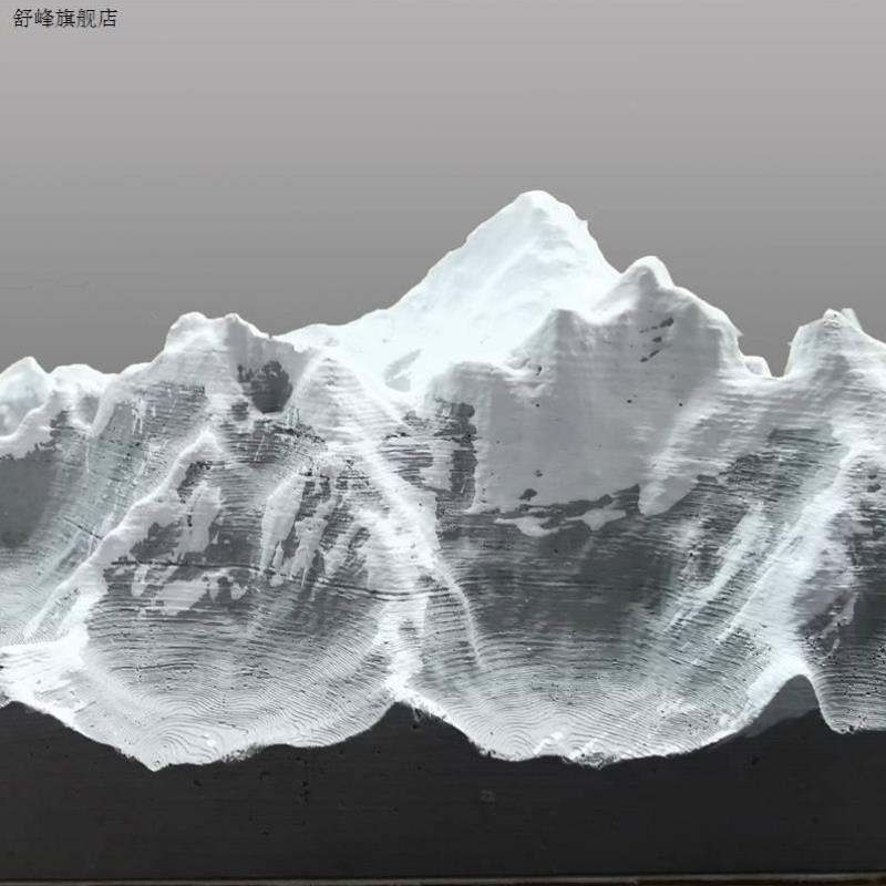 新款混凝土桌面摆件珠穆朗玛峰微缩模型鱼缸造景微景观雪山扩香石
