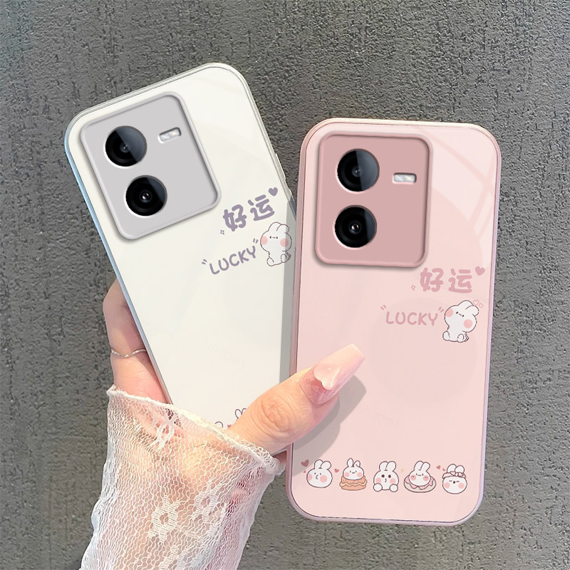 适用vivoY78t手机壳vivo新款Y78t保护viviy套vovoy硬玻璃voviy全包防摔vⅰvoy步步高viv0丫vivy男女好运兔子