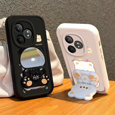 适用真我GTNeo6手机壳小熊支架realmeGTNeo6新款GTNoe保护OPPO套Realme液态GT6Neo硅胶realmeNeo全包防摔男女