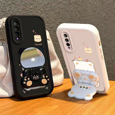 适用荣耀9XPro手机壳小熊支架华为HONOR9X Pro保护套X9Pro新款镜子H0N0R9XPr0九叉XPor软硅胶全包防摔QX男女