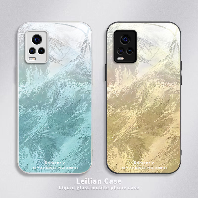 适用vivoS7t手机壳vivo S7t保护套SE新款简约钢化玻璃全包防摔vivis步步高维沃vovos高级感viv0男女渐变羽纱