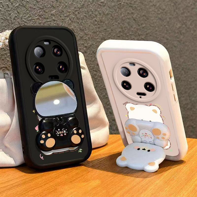 适用小米13Ultra手机壳小熊支架Mi13U保护套Utral新款十三镜子Uitra硅胶软壳软壳镜头全包防摔创意高级感男女