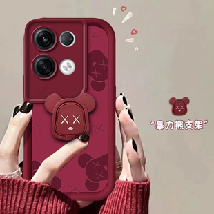 opopreno硅膠0ppo全包reon防摔opporone軟殼opρo可愛紅暴力熊 適用于oppoReno8Pro十手機殼Reno85g套oppo新款