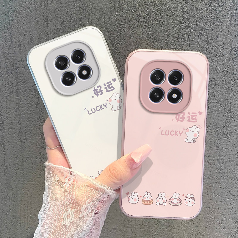 适用OPPOA6Plus手机壳A6Puls5G保护套OPPO新款电镀玻璃镜头全包防摔Pius高级感外壳OPA0PP0OPPA男女好运兔子