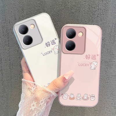 适用vivoY100i手机壳vivo新款Y100i保护viviy套vovoy玻璃voviy全包防摔vⅰvoy步步高viv0丫vivy男女好运兔子
