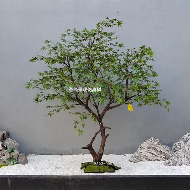 仿真红枫树绿枫i树大型实木假鸡爪槭树落地摆件商场园林装饰造景