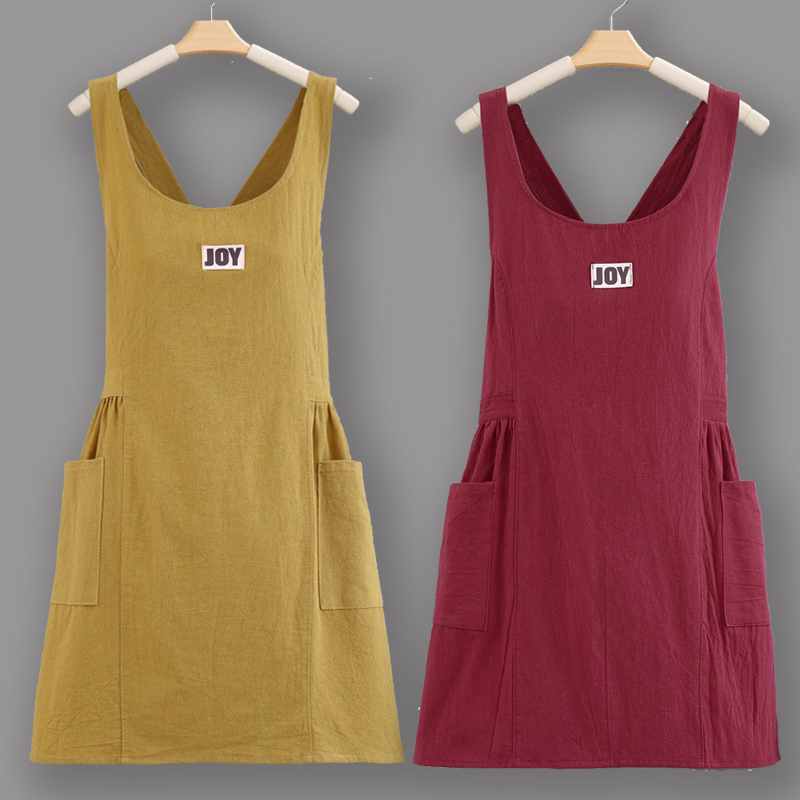 棉布围裙家用时尚做饭防污耐磨