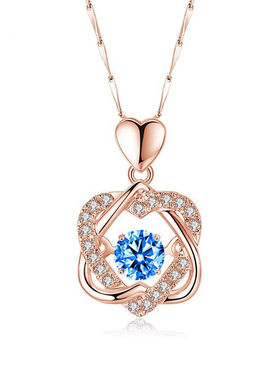 弥恋定制足银999项链女跳动的心吊坠刻字锁骨链生日礼物送老婆【