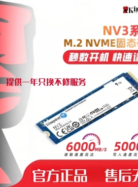Kingston/金士顿 NV2 NV3 SSD固态硬盘1TB 512G M.2 NVMe拆机
