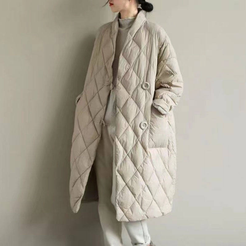 面包服2024新款宽松秋冬女装大码保暖羽绒棉衣中长款轻薄棉服外套