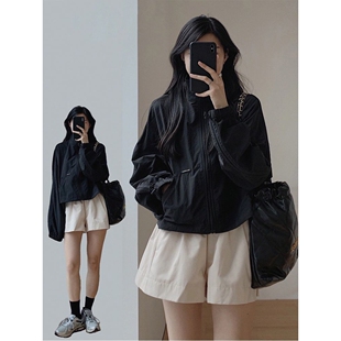宽松百搭防晒夹克衫 夏季 休闲防晒冲锋衣女外穿欧洲站韩版 时尚 新款