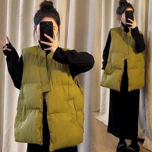 棉服马夹女秋冬韩版chic小个子气质时尚减龄保暖防寒坎肩开衫外套